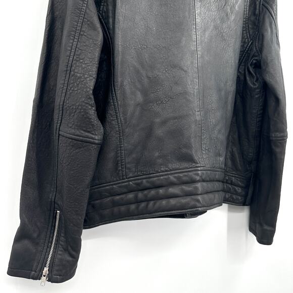 BlankNYC 100% Lambskin Double Down Black Leather Moto Jacket Size Large NWT - Picture 8 of 15